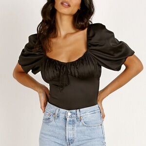 FOR LOVE & LEMONS Pixie Bodysuit Black